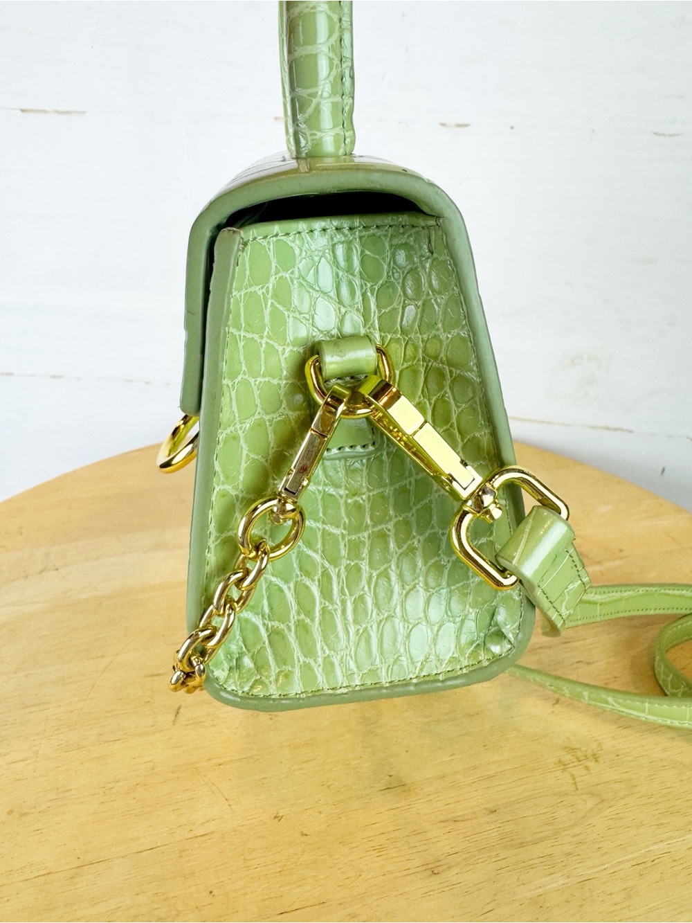 JW Pei | Green Croc Top Handle Crossbody Mini Bag - Picture 9 of 12